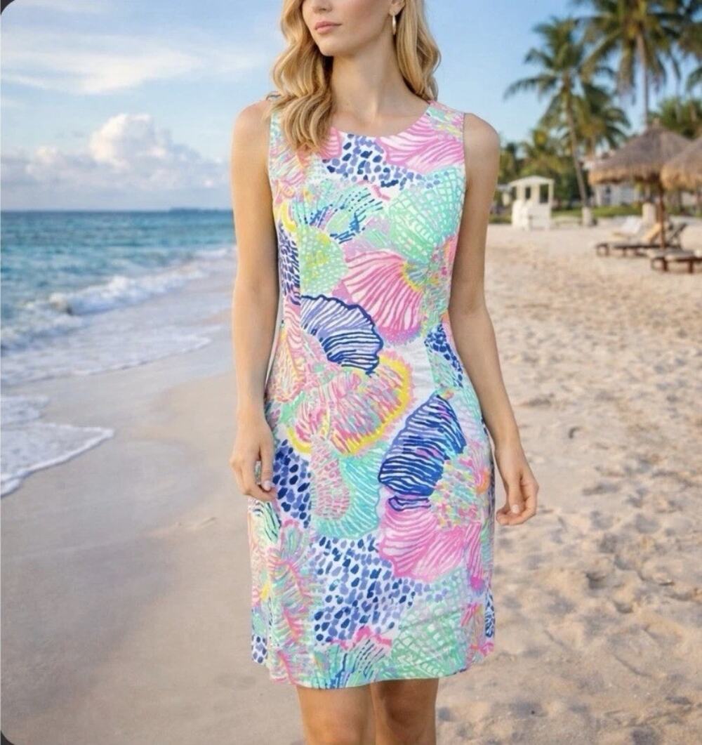 Lilly Pulitzer Dress 4 Colorful Roar Of The Seas Mila Shift Resort Beach Shells